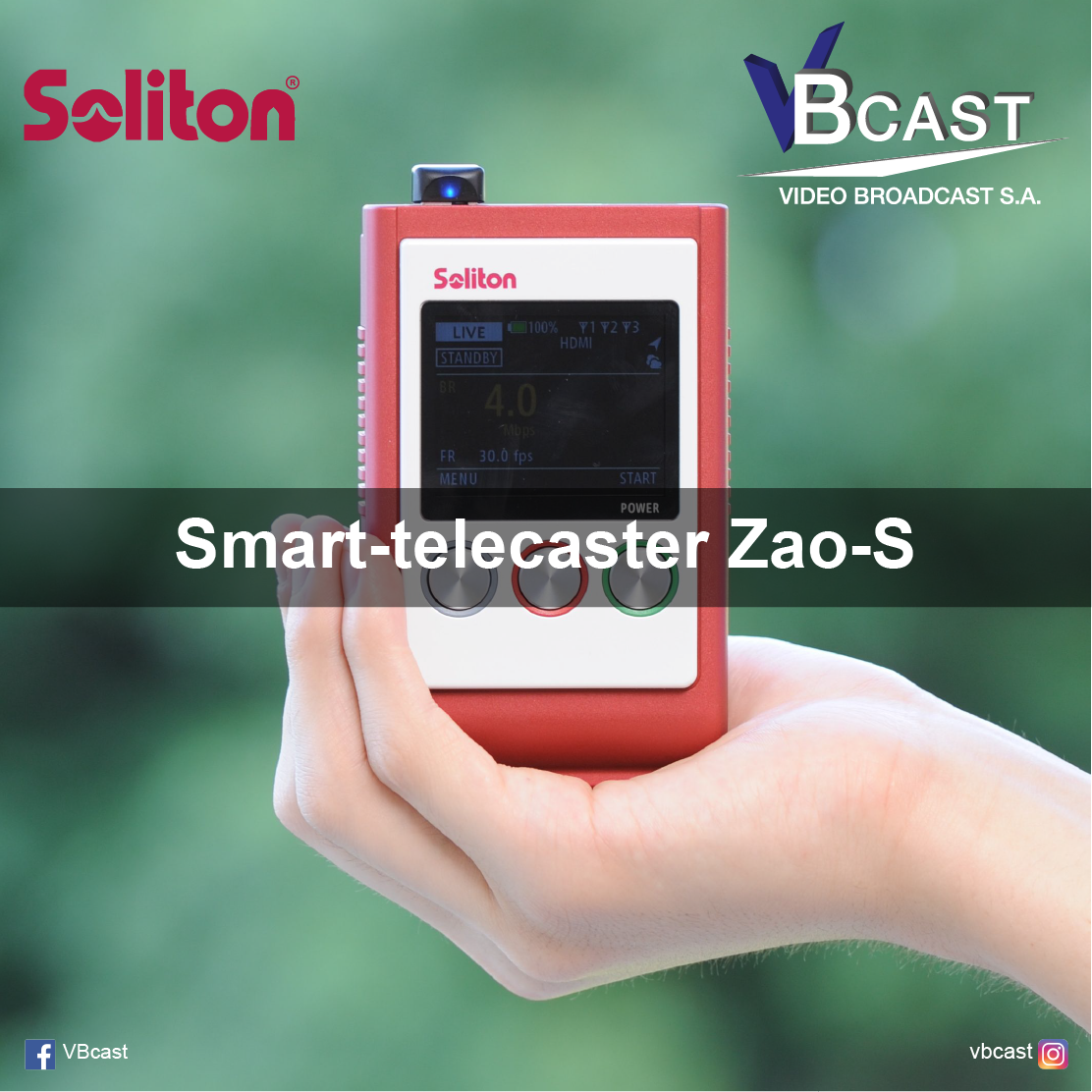 VBcast1's tweet photo. Soliton presenta el Smart-Telecaster Zao-S, Transmisor Codificador H.265 HEVC portátil más pequeño y liviano del mundo, que permite la transmisión remota de Video HD en vivo sobre redes de telefonía celular 4G a cualquier parte del mundo.
https://t.co/95Rl919RFp
#VBcast #Soliton https://t.co/urTChWdyGX
