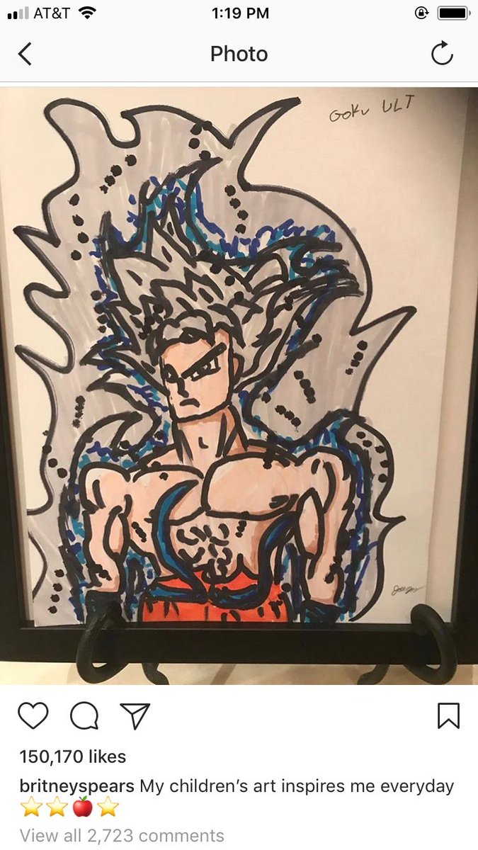 elaineismycat's tweet photo. Britney Spears’ being unapologetically proud of her son for drawing Dragon Ball Z fan art is the mood for 2018 https://t.co/T3Rkci4jR0