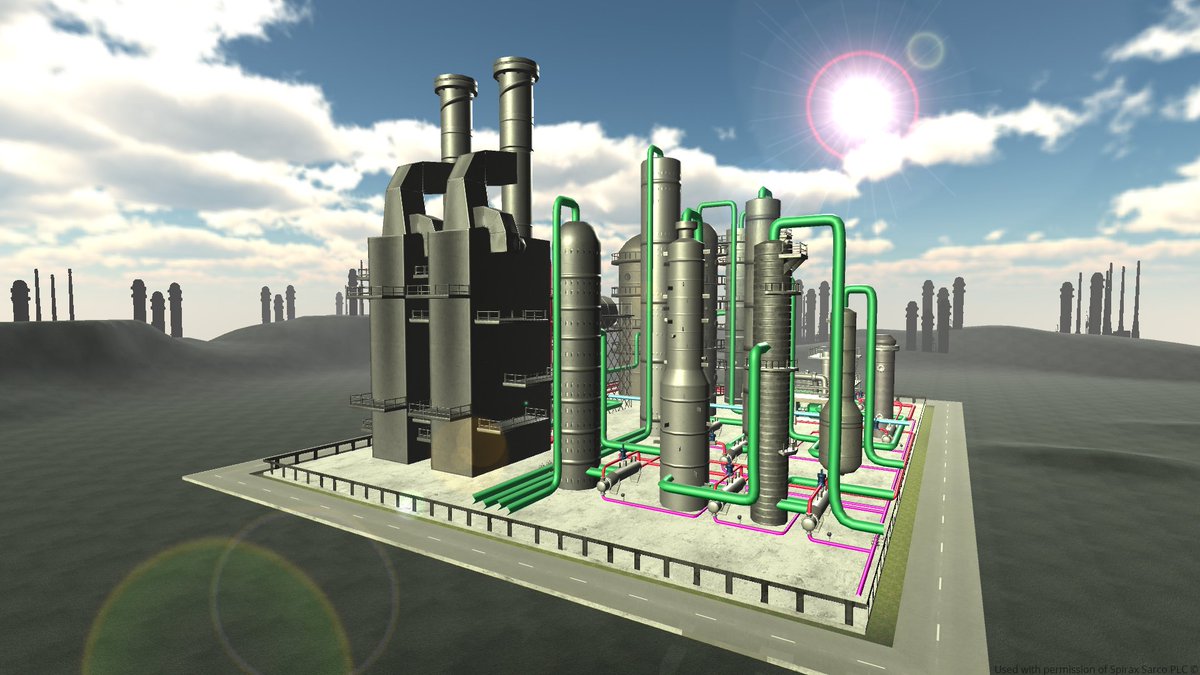 Nutshell3D's tweet image. Screenshots from our recent Interactive Chemical Plant Map for @spirax_sarco. Featuring site units, equipment models, camera pans and documentation for an in-depth plant visualisation. 
Developed using Blender and @unity3d, it is the latest in our series of cutting edge 3D maps.
