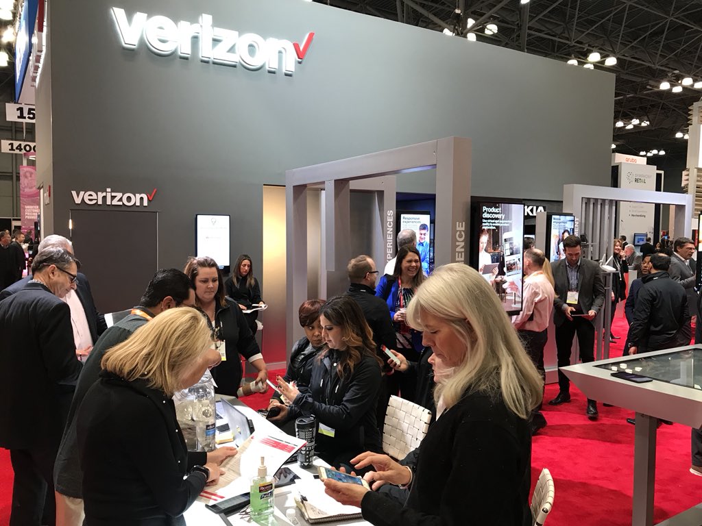 ParagonDesignDE's tweet photo. Verizon solutions experts engage customers with the latest retail solutions at #NRF2018. #LetsSolveThat https://t.co/UsWRT6vzPh