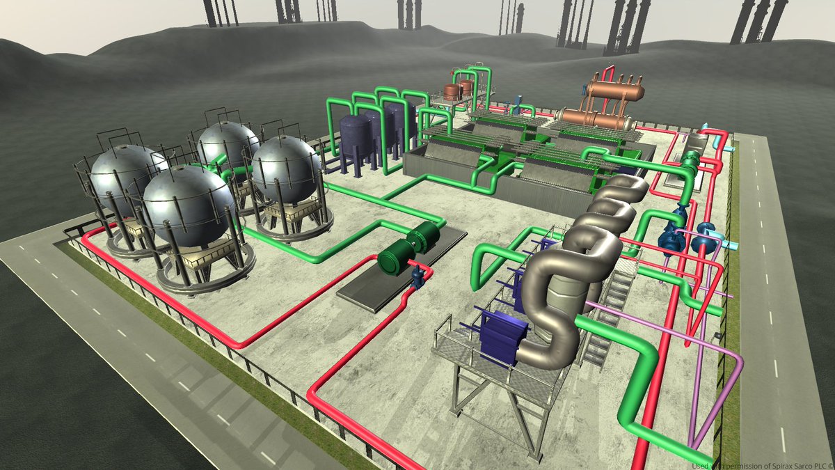 Nutshell3D's tweet image. Screenshots from our recent Interactive Chemical Plant Map for @spirax_sarco. Featuring site units, equipment models, camera pans and documentation for an in-depth plant visualisation. 
Developed using Blender and @unity3d, it is the latest in our series of cutting edge 3D maps.