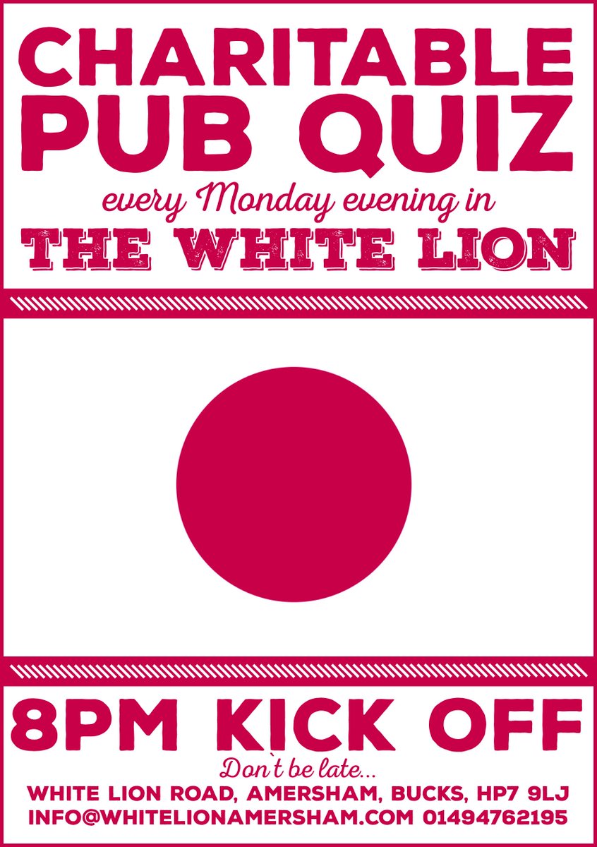 WhiteLionRoad's tweet photo. Join us at 7.30pm tonight for our weekly Charity Pub Quiz! Can you guess the specialist round from the picture? #quiz #chalfont #charityquiz https://t.co/8XLadV58dr