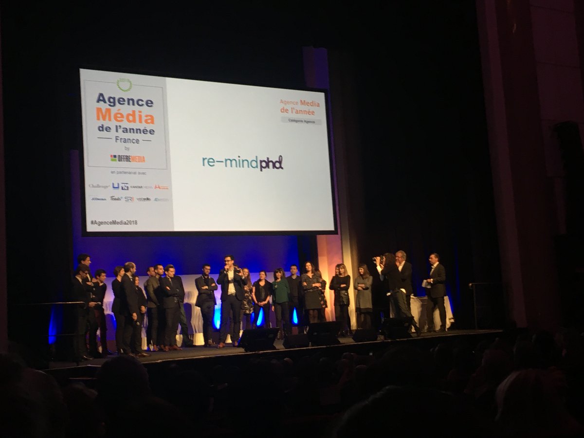integraladsFR's tweet photo. Bravo à @Re_Mind_PHD agence media de l'année, catégorie agence #AgenceMedia2018 @Offremedia https://t.co/vbgr9rwQdV