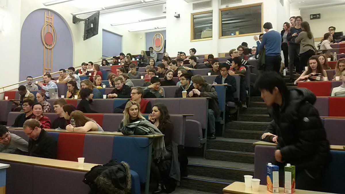 UCLDebating's tweet photo. Amazing turnout for our first public debate this term! #Capitalism yay or nay? Come to AV Hill LT to find out, the debate is about to start! #UCLDebating https://t.co/BR8gShaInU