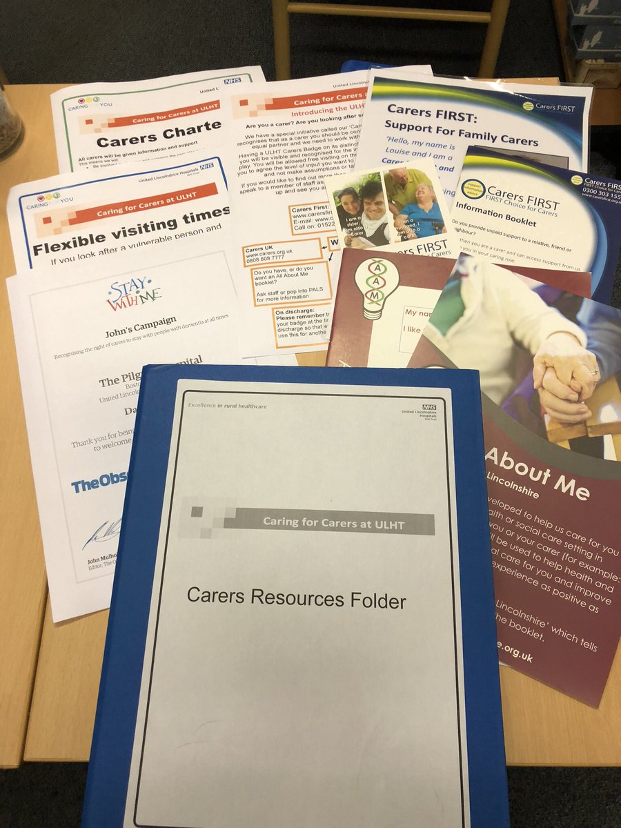 New Carers resource ward info pack ready for use.  Plus standardised info for information boards.  Full of info on <a href="/JohnCampaign/">John's Campaign</a> @Carers_FIRST <a href="/Every_OneUK/">Every-One</a>, Carers Badges &amp; All About Me books <a href="/NegusJennie/">#hellomynameisJennie</a> <a href="/ULHT_News/">NHS United Lincs</a>.