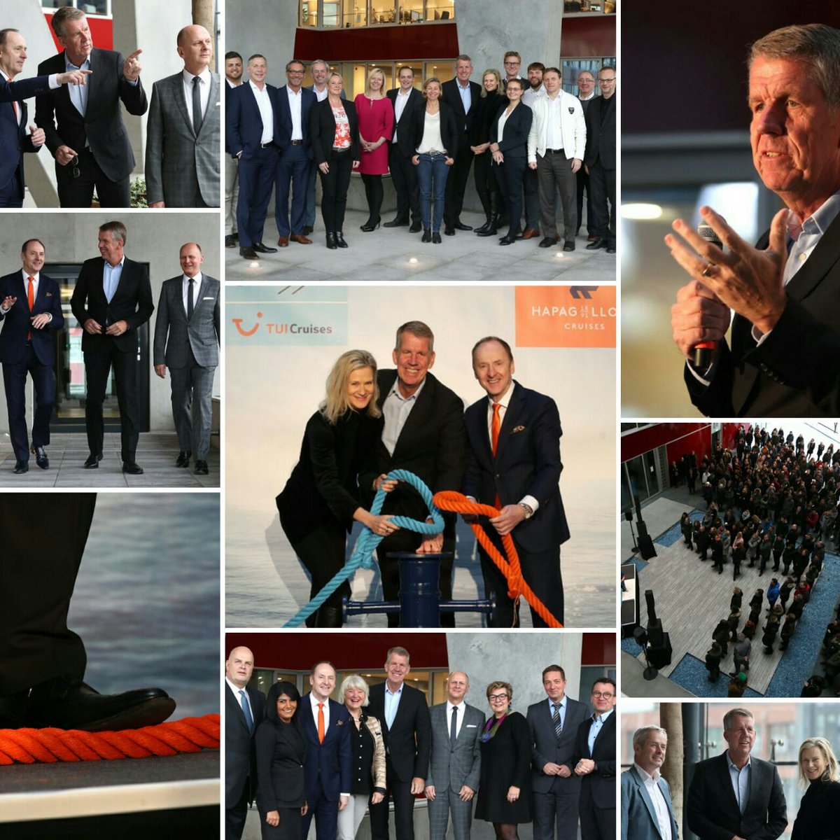 TUIGroup's tweet image. What a day in Hamburg: After kicking-off with the local management of @tuicruises &amp;amp; @HLCruises, the highlight was at the town-hall meeting with around 600 employees: The common "new port" of both companies was opened. Thanks to all colleagues, who made this day very special!