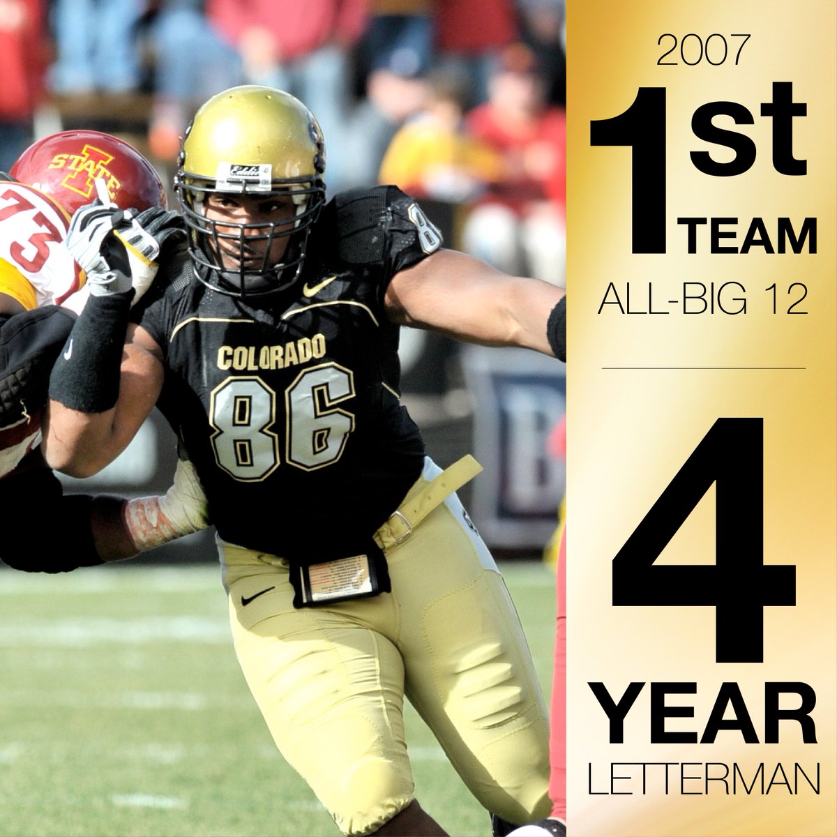 CUYADenver's tweet photo. George Hypolite (EthSt, WoSt, '08) was a 4-year letterman for the Buffs. The "Rabid Goldfish" was named to the All-Big 12 first-team &amp; second-teams &amp; recorded 149 tackles. Join us 1/17 6-9 pm
$10=drink ticket, tacos, entry to win a Av's Jersey
Tickets: https://t.co/LQC3hnuJsl https://t.co/XeS05kGjRk