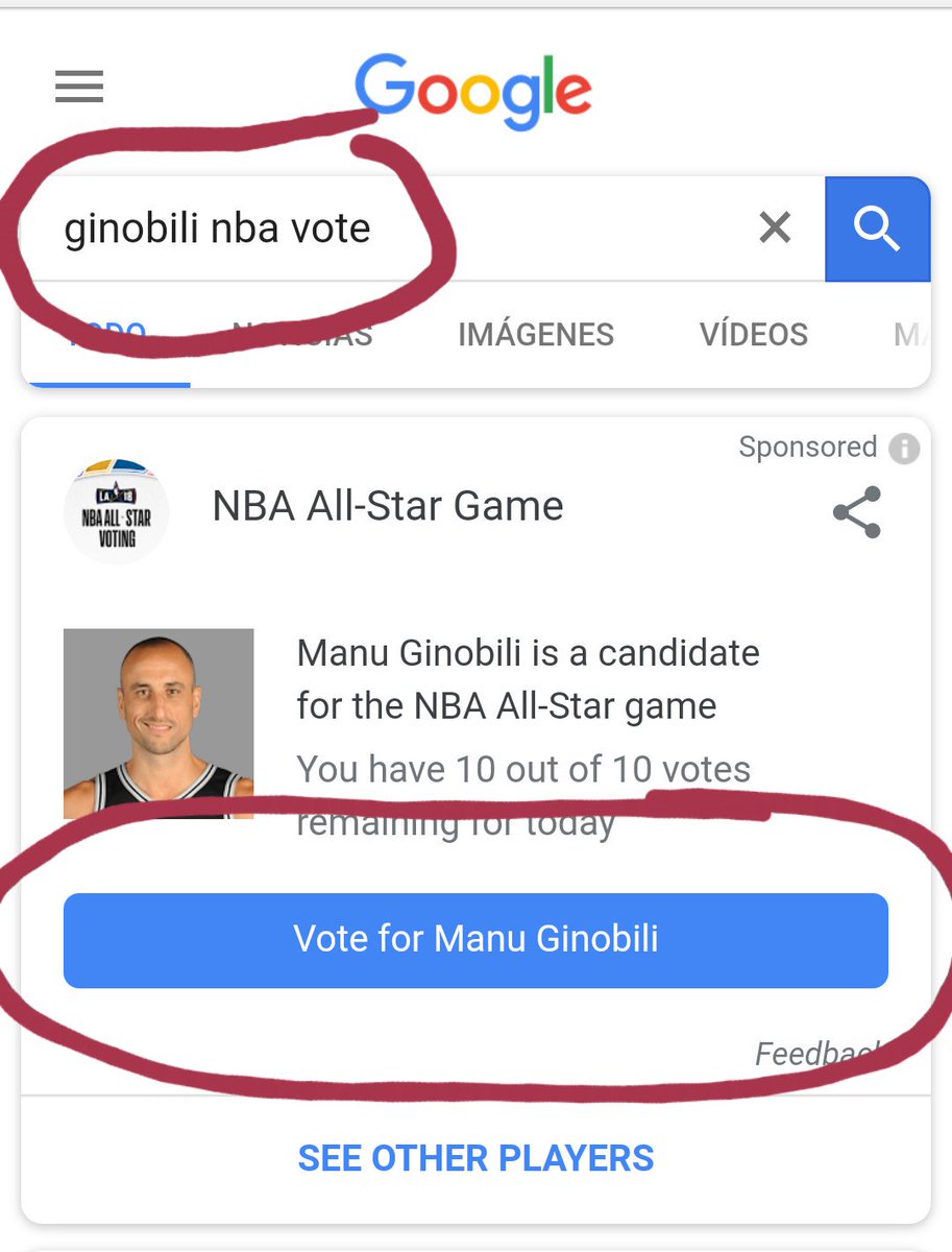 InfoManu's tweet image. ÚLTIMO DIA DE VOTACIÓN
Tambien se googlean "ginobili nba vote" les aparece la opción. 

VAAAAAAAMOOOOSSS!
Manu Ginobili #NBAVote