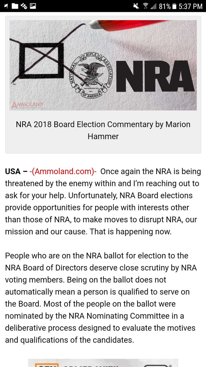 Marion Hammer believes I'm the enemy within. Yet, she hasn't been to a board meeting since January 2015. #attendance 

#Kraut4NRA #NRA #nationalrifleassociation #nraboardofdirectors2018 #secondamendment #2a #2ndamendment #RTKBA #amendthebylaws