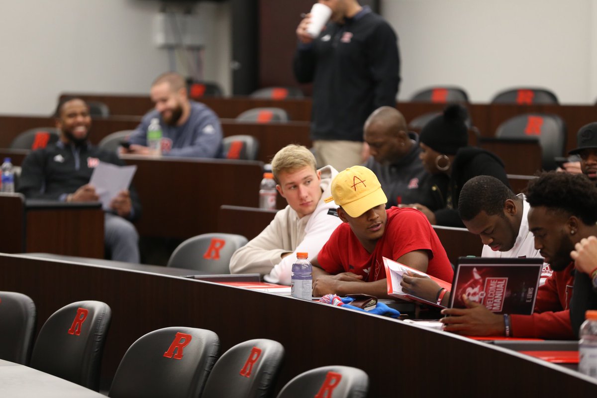 RFootball's tweet photo. Some new familiar faces are in the building today! #RUKN18HTED🛡⚔️ https://t.co/FtFPJDui7X