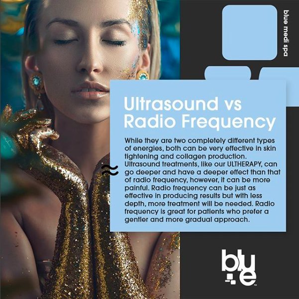 bluemedicalspa's tweet photo. #BlueFact of the Day 💙 Did you know the difference between Ultrasound vs Radio Frequency treatments? https://t.co/zNYNdj0OZ3