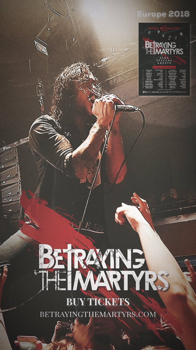 You can now book your tickets for our next European headline tour - March 2018 🇪🇺

➡️ betrayingthemartyrs.com ⬅️

Special guests announced soon!