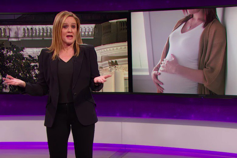 Slate's tweet photo. Sam Bee on maternal mortality rates: America loves babies, just not the women who incubate them. https://t.co/NcnYbY4nk9 https://t.co/bxAtgsKoot