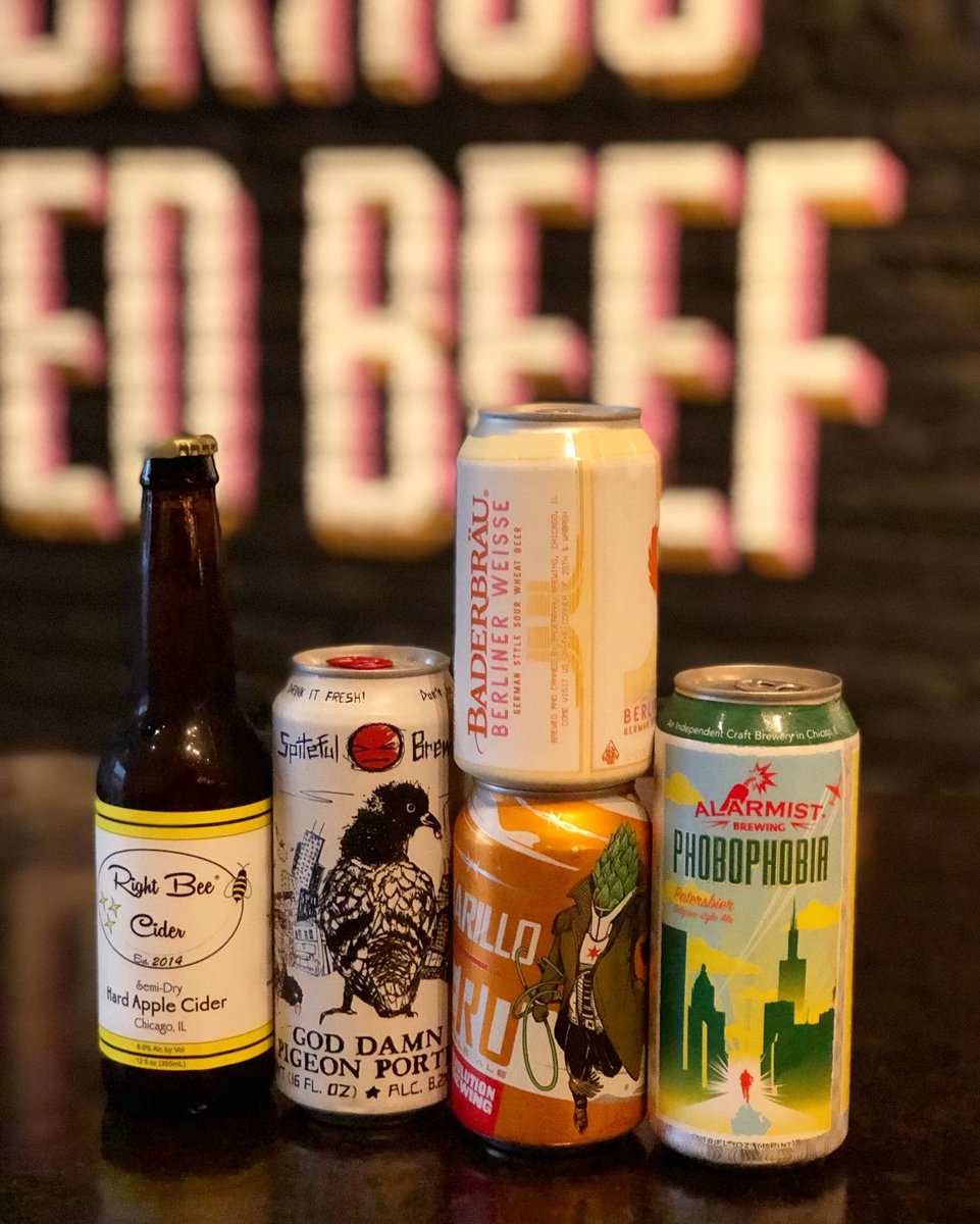 New brew alert! We are now offering the following thirst quenching beers in Lakeview...
→ Right Bee Cider
→ Spiteful, God Damn Pigeon Porter
→ Baderbräu, Berliner Weisse Sour Wheat
→ Revolution, Amarillo Hero IPA
→ Alarmist, Phobophobia Belgian Table Beer
