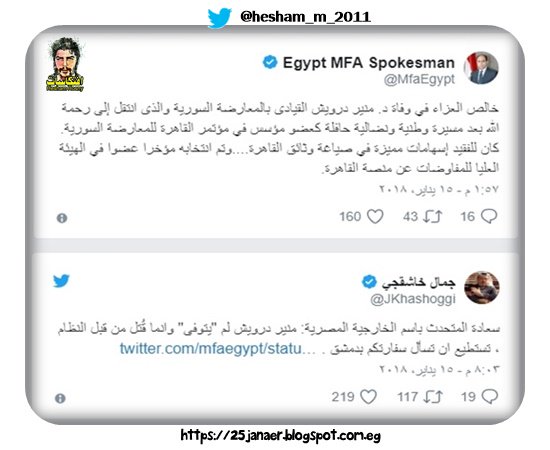 خاشقجي يحرج خارجية مصر بقضية مقتل معارض سوري بدمشق