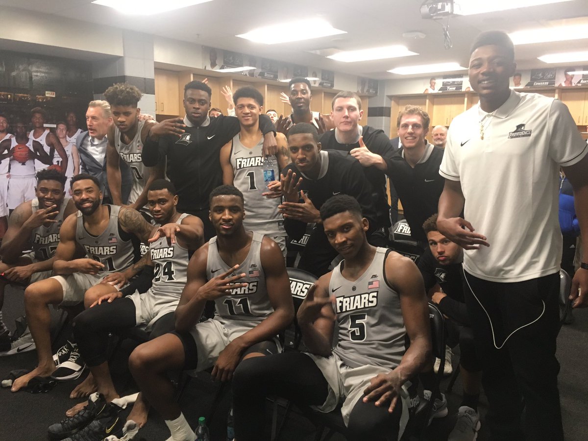 That's three in a row in league play for the Friars as Emmitt Holt returns to Friar bench for this one. #goFriars