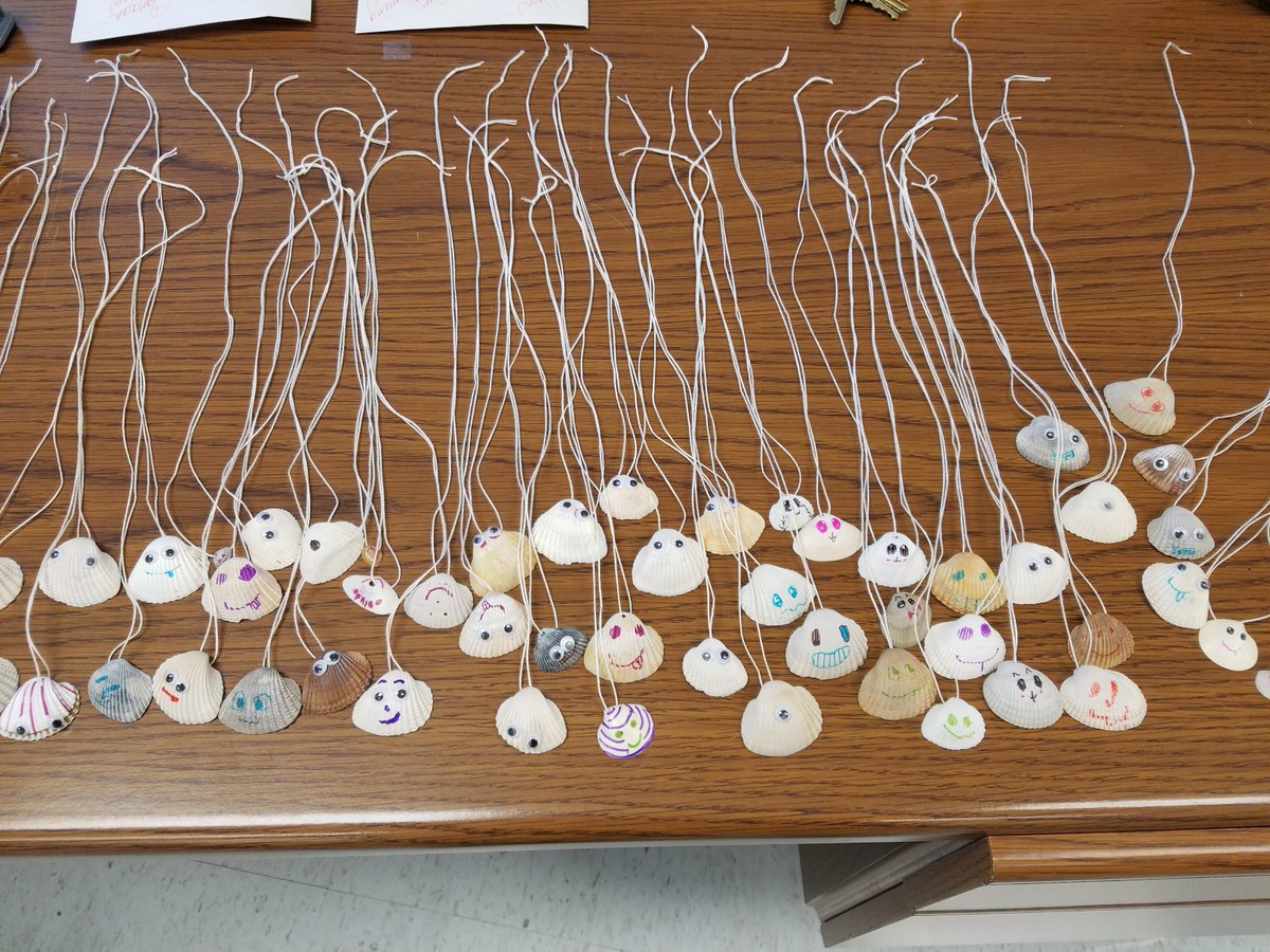 After comparing and contrasting fads and trends, my 5th graders decided to start a new fad, Pet Shell Necklaces. After all, a man made millions in the 70s with Pet Rocks. Yes, our Pet Shells come with a care manual as well. 😂