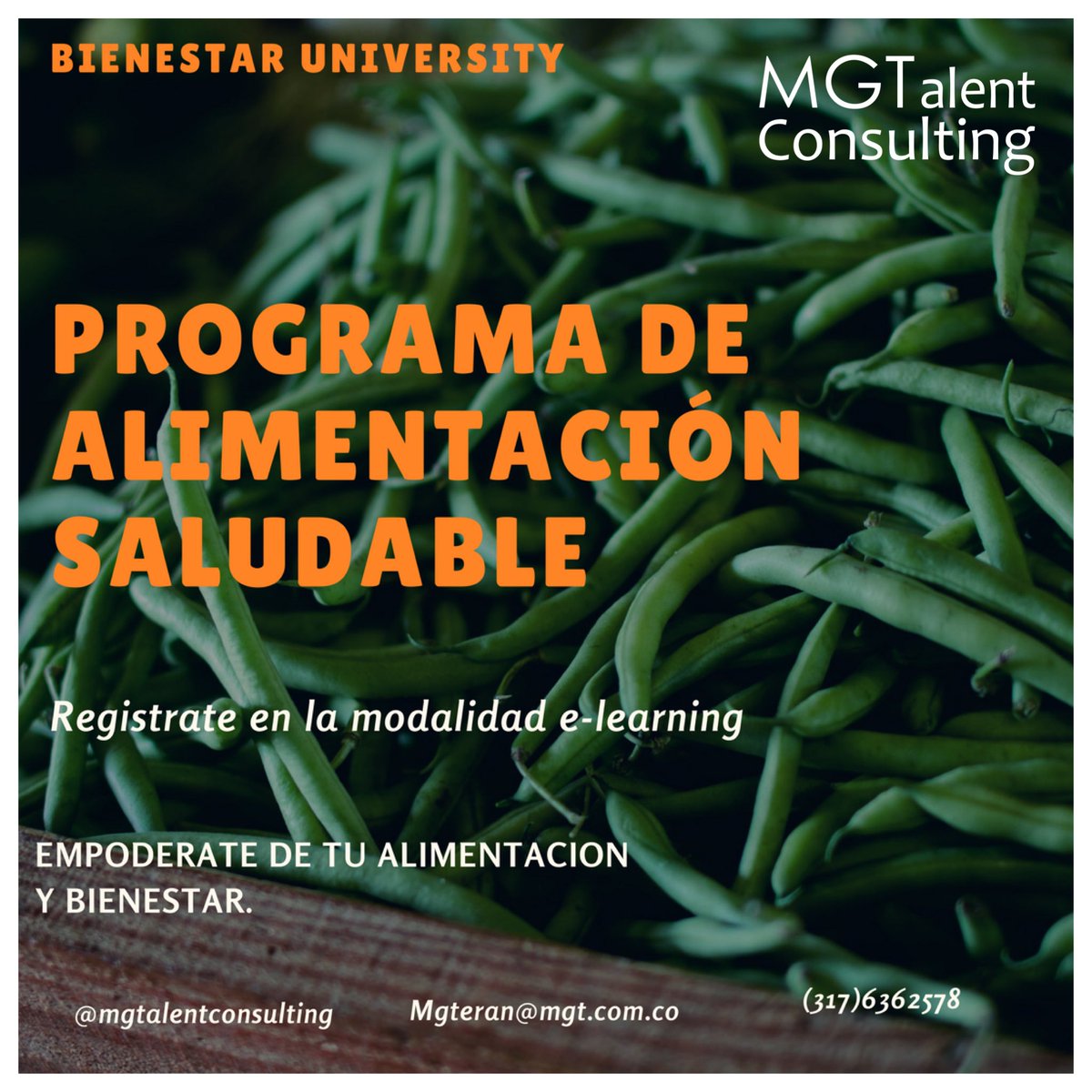 Asiste a nuestro facebook live el próximo jueves a las 7:00pm y entérate de este programa que estaremos ofreciendo en alianza con @Addhara y su Bienestar University #alimentaciónsana #alimentacionconsciente #addhara #bienestaruniversity #mgtalentconsulting