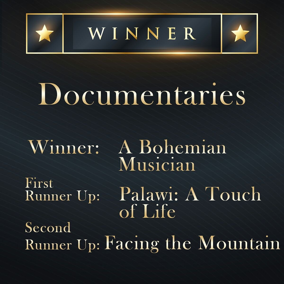 framesfilmfest's tweet photo. We officially announce the winners of Documentaries for 15th Frames Film Festival.
#15thFrames
#FramesFilmFestival https://t.co/8kCE6PelyX