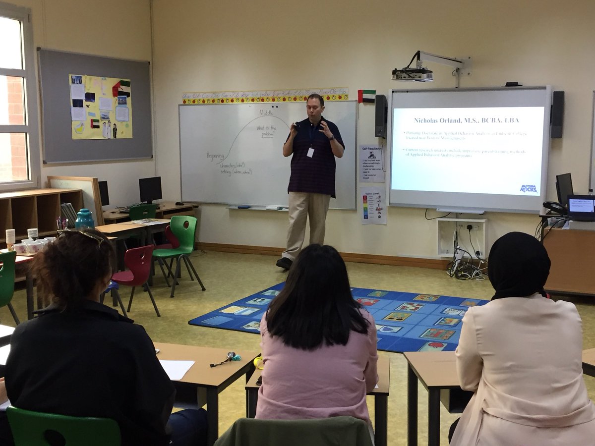OICS_Dubai's tweet photo. A special presentation from Autism Rocks for our school community and staff.  Thank you Mr Nicholas for supporting our students!@KHDA https://t.co/0WUsMS03wh