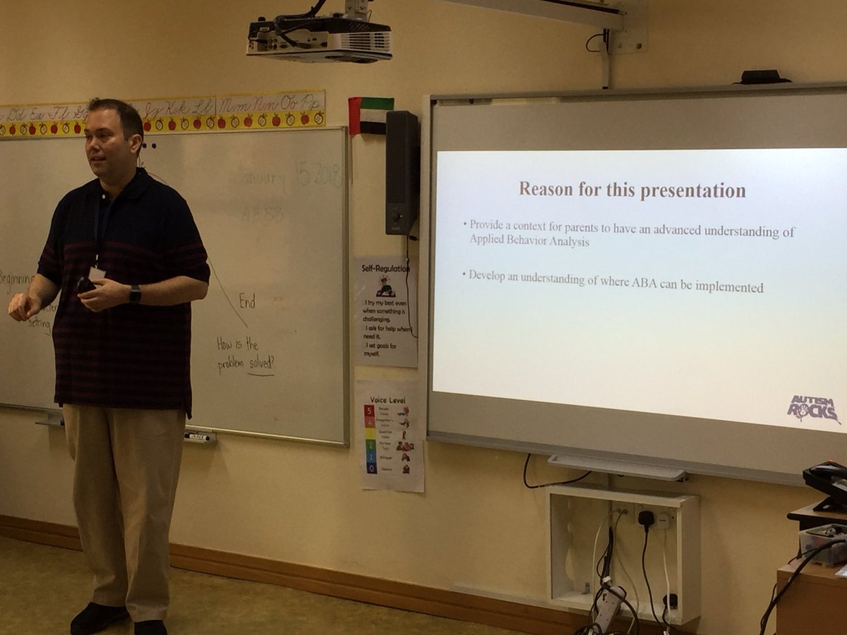 OICS_Dubai's tweet photo. A special presentation from Autism Rocks for our school community and staff.  Thank you Mr Nicholas for supporting our students!@KHDA https://t.co/0WUsMS03wh