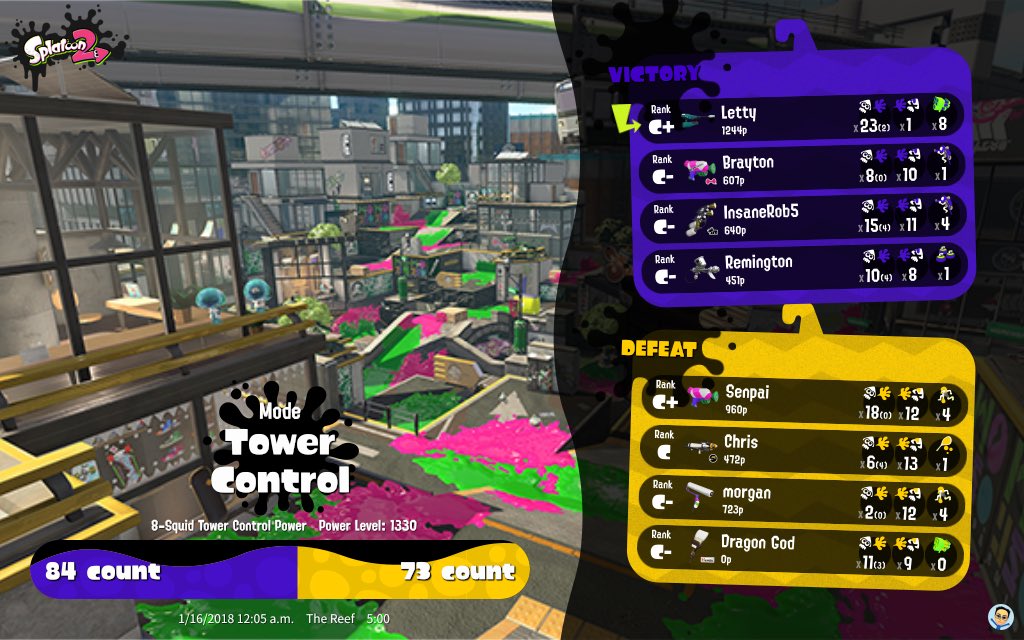 SillyNuggz's tweet photo. @SteveSnowmn yo I finally unlocked league play with my best tower ever! Wow, feels so good lol. #killsonkills #Splatoon2 #backpacking https://t.co/BpazBWEIQs