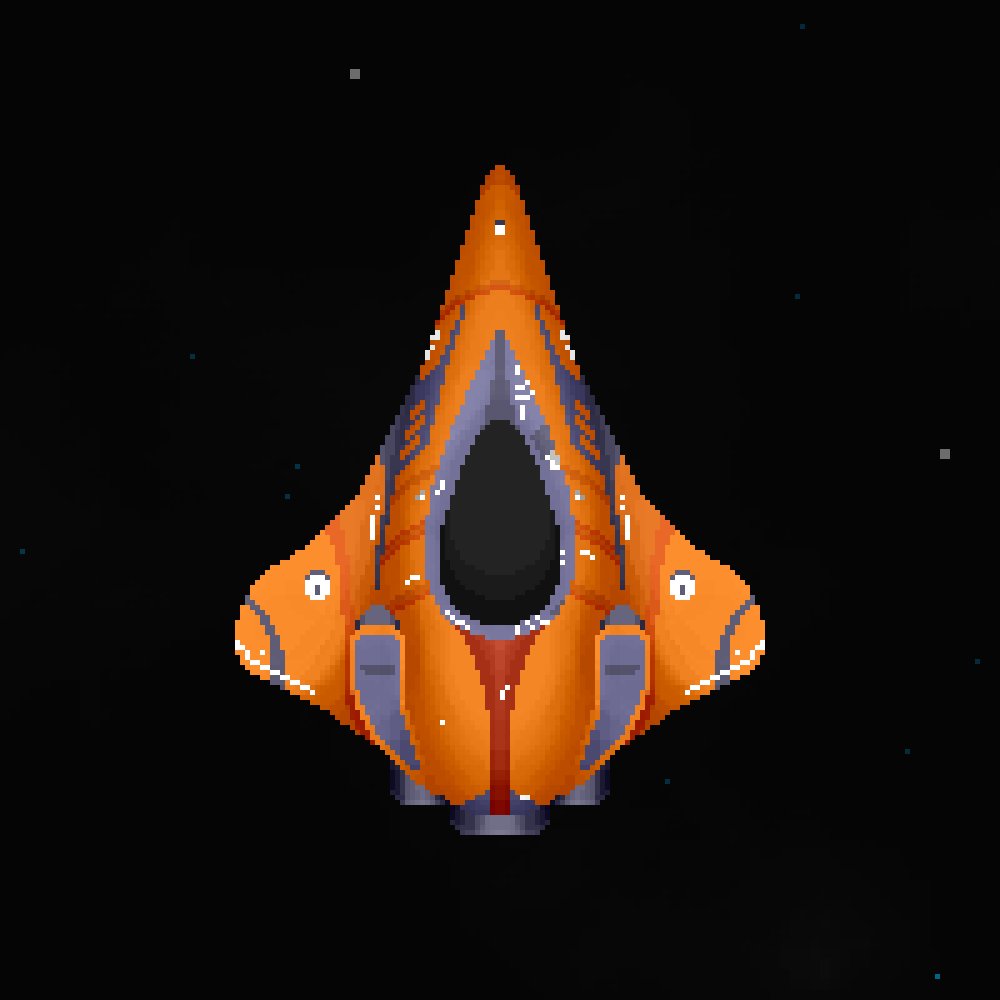 startledpixels's tweet image. The first of our ships for Zero Gun: &quot;EIL&quot;

#zerogun #indiedev #pixelart #ship #spaceship #gameart