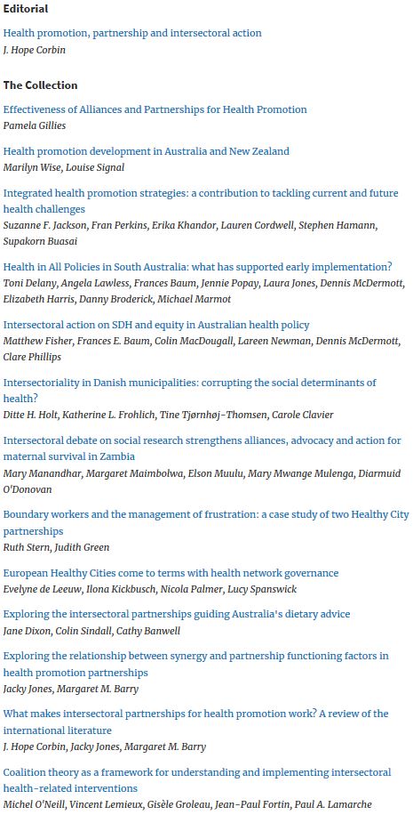 Read our @HealthPromInt special review issue on #partnership and #IntersectoralAction academic.oup.com/heapro/pages/p… @OUPAcademic all #OpenAccess

Also - we take requests for other review areas!