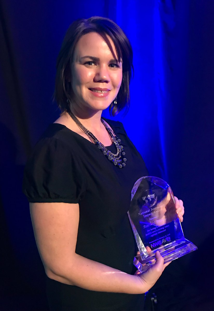 NWCAVE's tweet photo. Congratulations to @RachelDissell for winning the National Journalism Impact Award. Thank you for devoting your work to bringing justice for survivors and giving a voice to those who are forced into silence. https://t.co/Y238xAn1AV