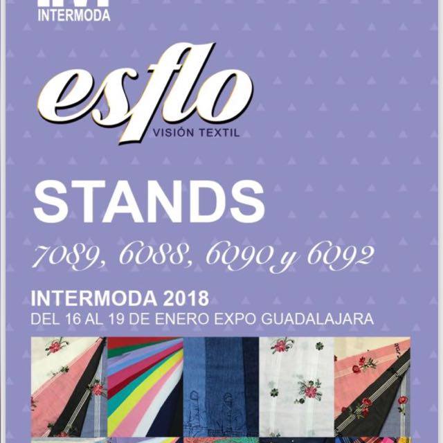 EsfloTextil's tweet photo. #EsfloTextil #Intermoda2018 #Textiles #Moda #Tendencias  Ayúdanos dando RT los esperemos en nuestro stand en @Intermoda @ExpoGuadalajara https://t.co/wkAed49SAV
