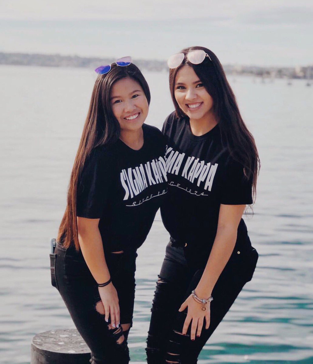 AliAndAriel's tweet photo. Monday was fun, right? 💕👯‍♀️ #AliAndAriel
📸: @SigmaKappaUCSD 

Shop this tee for multiple orgs ➡️ https://t.co/047rU3Fp96 https://t.co/Mp6ak4uIPe