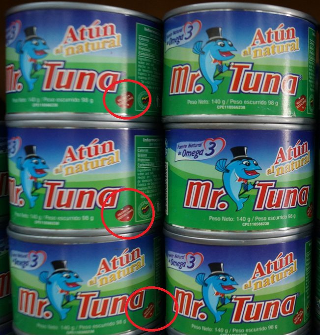 Watcher_Ven's tweet photo. Maduro: "Precio del atún Mr. Tuna pasó de 11 mil bs en diciembre a 94 mil bs en enero // Ok, pero ese atún tiene el logo del corazón socialista ¿Y entonces? https://t.co/63cjtzM9XB