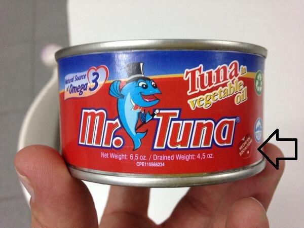 Watcher_Ven's tweet photo. Maduro: "Precio del atún Mr. Tuna pasó de 11 mil bs en diciembre a 94 mil bs en enero // Ok, pero ese atún tiene el logo del corazón socialista ¿Y entonces? https://t.co/63cjtzM9XB