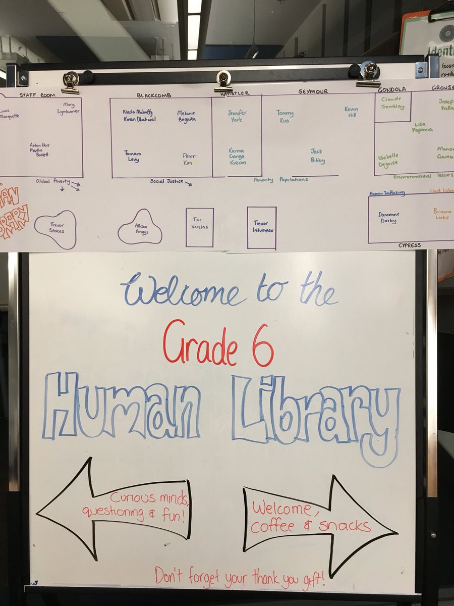 StGeorgesGrade6's tweet photo. Tomorrow we’re welcoming 24 real-life difference makers to our neighbourhood for our second annual #problemfindersproject #HumanLibrary! So lucky to have so many inspiring people in one place! #excited #globalissues #WeAreSt6 https://t.co/7LUzwBkXIa
