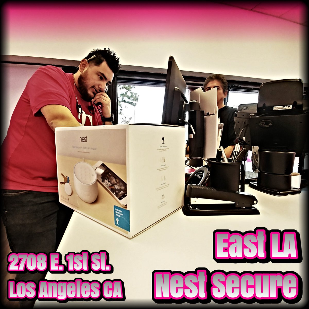 MLara1320's tweet photo. East LA with a Nest Secure sale!
Come down and allow us to go over all the details and leave home secure!
#EastLA #NestSecure #tmobile #tmwireless https://t.co/OwDp2uNGJa
