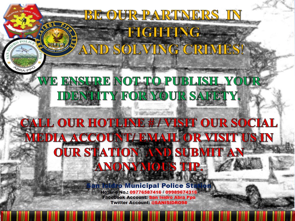 PNPSanIsidro's tweet photo. Help us to make San Isidro a safer place to live, work and do business! Help us SOLVE A CRIME!
#HelpSolveACrime #PNPPatrolPlan2030 https://t.co/e987RmSNvh