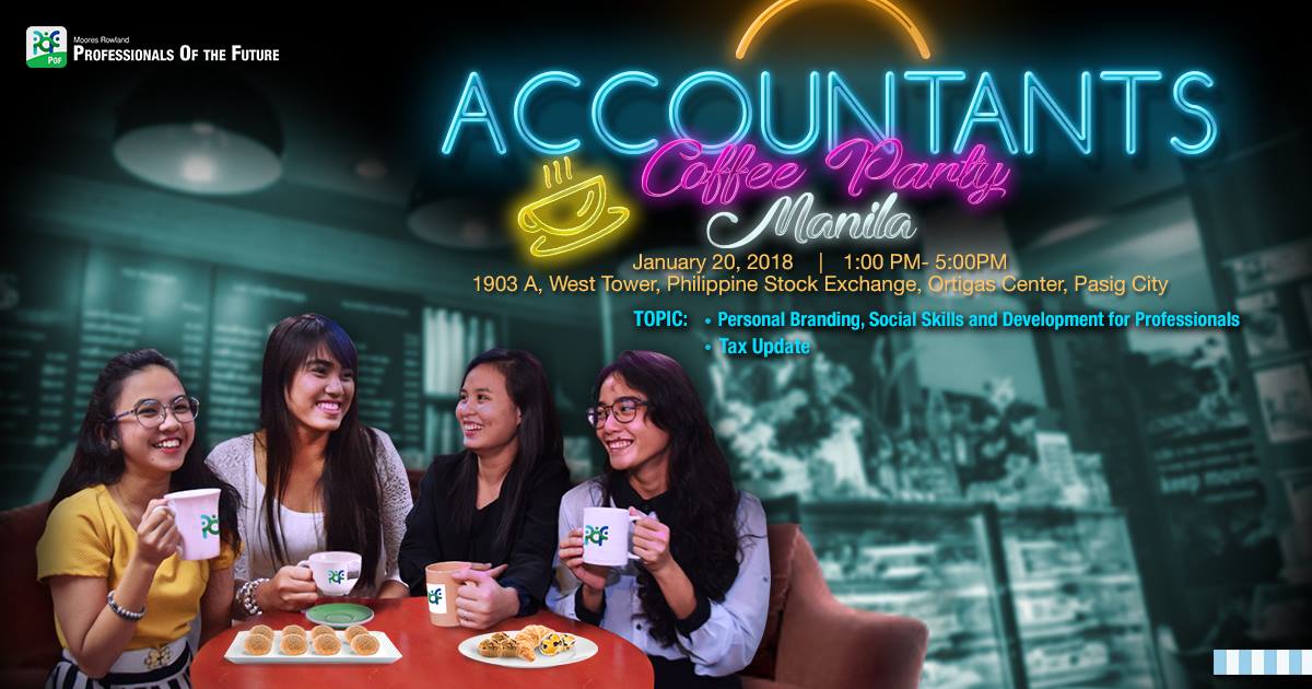 MRP_Ph's tweet photo. This 2018, experience the most innovative way to earn your CPD Units!

Attend our Accountants Coffee Party happening on January 20, 2018,1:00 PM to 5:00 PM at 1903 A, West Tower, Philippine Stock Exchange Ortigas Center, Pasig City.

REGISTER NOW!
https://t.co/fT2VfaaOLD https://t.co/0txbjHNChT