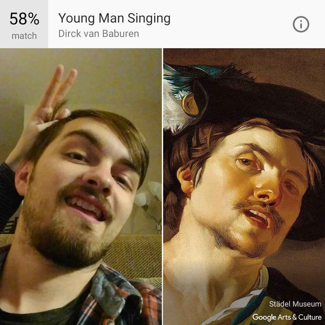 mnwiser's tweet photo. So Google helped me find my fine art doppelganger. Now I just need the hat. https://t.co/ivDh80XgQQ