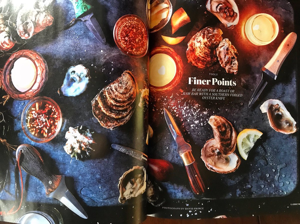 RichmondGrid's tweet photo. Grid + @JoinOrDieKnives oyster shucker collaboration featured in the new @gardenandgun magazine. #rvamakers https://t.co/lXWHVaXipI