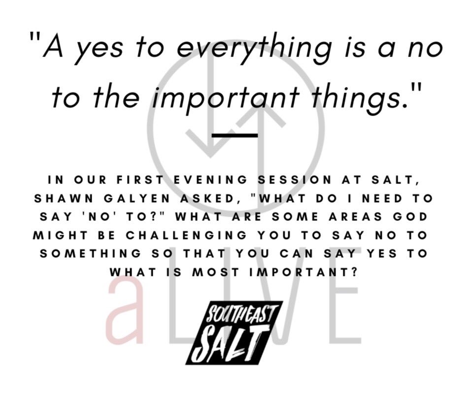 XASoutheastSALT's tweet photo. Post-SALT Challenge Week 2:
What things do we need to say “no” to that are keeping us from God and being used by Him?

You can listen to Shawn’s message again on iTunes or the media page of https://t.co/jG80sc5FH5 https://t.co/WdItgtf82s