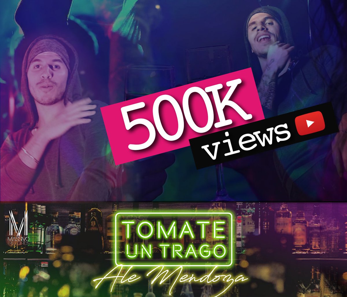 Gracias a toda la gente así cerramos este arranque de semana con más de 500K views de mi nueva canción #TomateUnTrago de <a href="/ALEMENDOZA_GT/">ALE | MENDOZA</a> A seguir compartiéndola que vamos para el MILLON esta semana! DALE PLAY y #DaalePues 🍾🥂👊⚡️