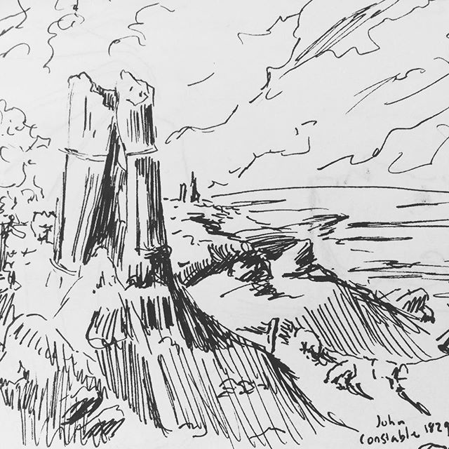 im_amyability's tweet photo. Quick sketch of a John Constable painting .
.
.
.
#art #illustration #sketch #sketchbook #doodle #doodlesofinstagram #instaart #instaartist #johnconstable #nationalgallery #britishart #quickdraw #museumdraw #practice #landscape #castle #ruins #sea #bw #p… https://t.co/NRmsXCarJL https://t.co/Cy33lNUeL8