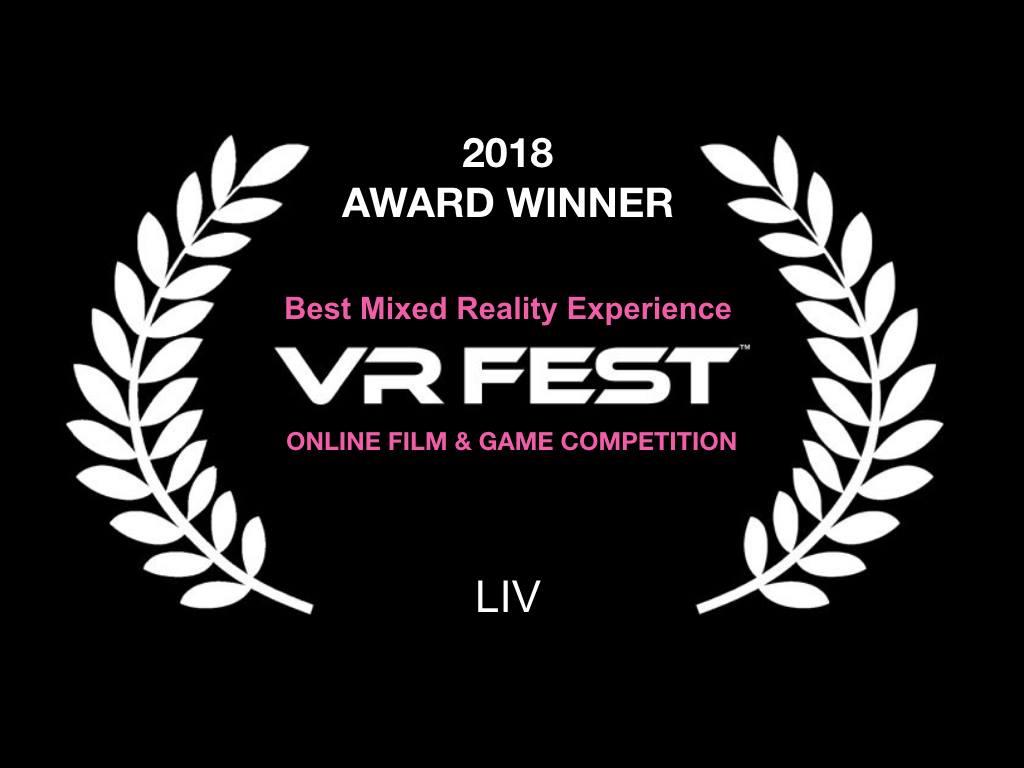 VRFEST's tweet photo. Congrats @LIV for "Best Mixed Reality Experience"! #mixedreality #VR #vrfest2018 https://t.co/XtHkgpAPS0