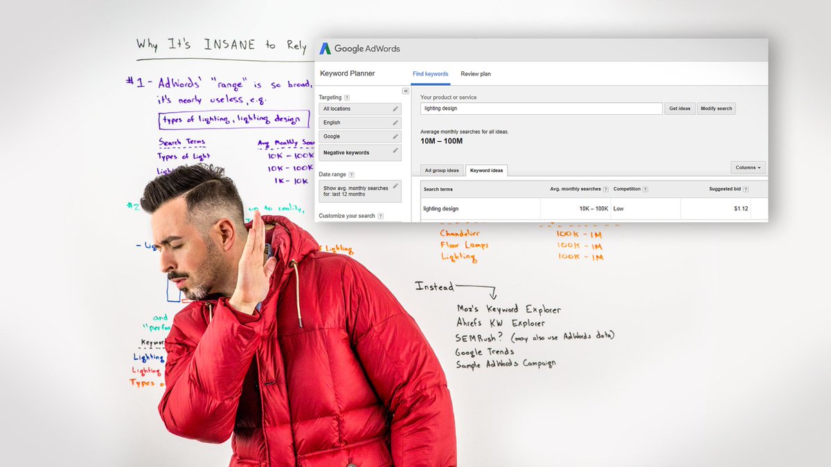 Moz (@moz) on Twitter photo Why Google AdWords' Keyword Volume Numbers Are Wildly Unreliable mz.cm/2CU61Xa - Whiteboard Friday by <a href="/randfish/">Rand Fishkin (follow @randderuiter on Threads)</a> Why Google AdWords' Keyword Volume Numbers Are Wildly Unreliable mz.cm/2CU61Xa - Whiteboard Friday by <a href="/randfish/">Rand Fishkin (follow @randderuiter on Threads)</a>