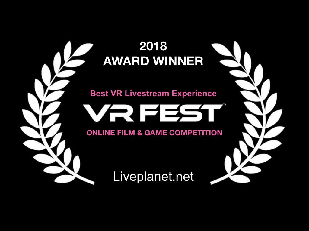 VRFEST's tweet photo. Congrats @liveplanetVR for "Best VR Livestream Experience"! #virtualreality #360 #livestreaming #vrfest2018 https://t.co/ALzrF8qeZI