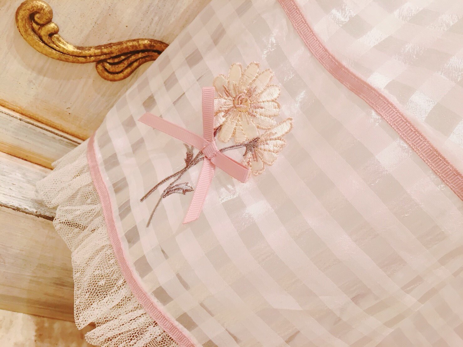 リズリサ レースとオーガンジーの マーガレット刺繍ワンピース 未使用紙タグ無し リズリサ レースとオーガンジーの マーガレット刺繍ワンピース