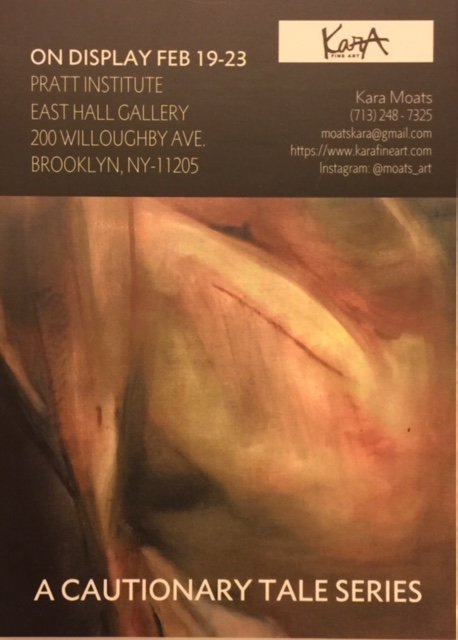 KimberlyMoats1's tweet photo. KARA MOATS Thesis Art Exhibition: A Cautionary Tale (Bravely joins the many other women in America to tell her story but on canvas.)
Pratt Institute in New York.  See the attached.
https://t.co/t9OxhRW4DB 
Instagram:  @moats_art https://t.co/2WnqyrWtZN