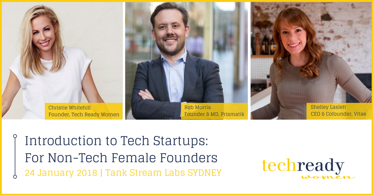 techreadyau's tweet photo. Get your questions answered directly about your startup idea in a friendly, safe environment. Join @MsCWhitehill @rob_prismatik @ShelleyLaslett on 24 January at @TankStreamLabs: https://t.co/lBrmBE4YRg https://t.co/qBw2l1BN14