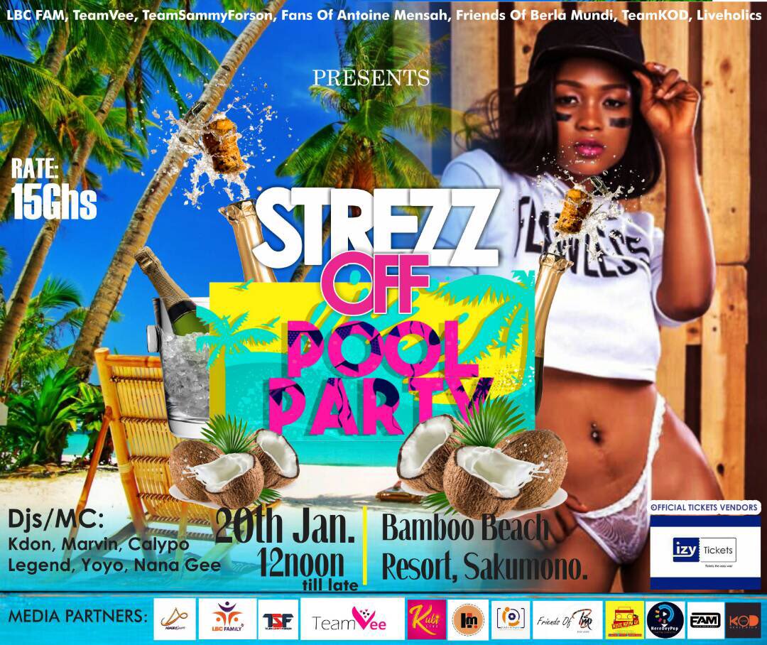 adabraskinny's tweet photo. #StrezzOffPoolParty
This Saturday at Bamboo Beach Resort at Titanic Beach Sakumono. From 12noon till late..
You can't miss out on this. Chala more link ups come cause @adabraskinny is repping live so look sharp https://t.co/TJEu1BIInC