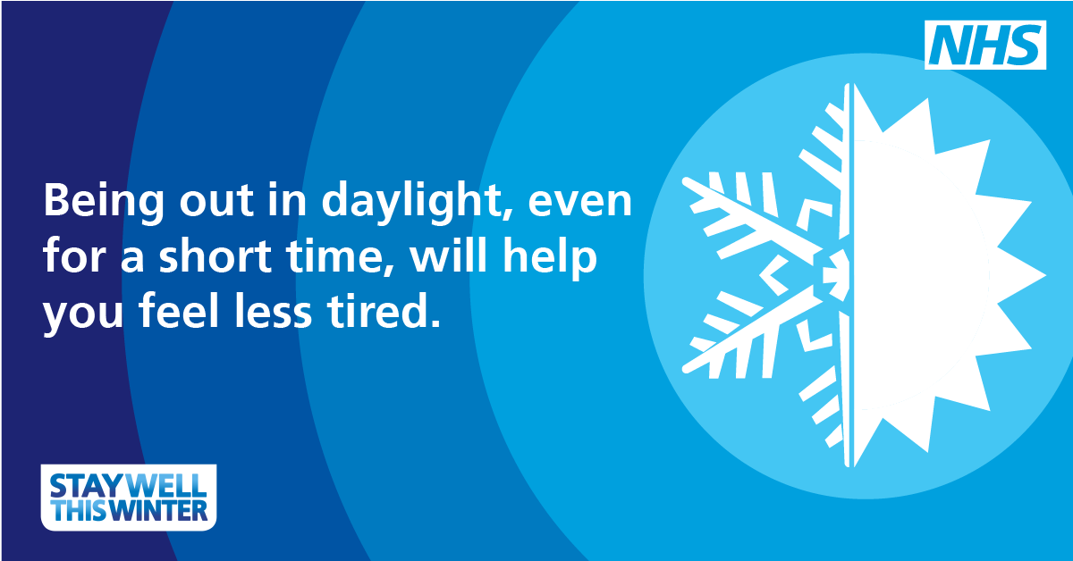 As the days become shorter 🌞🌛, your sleep and waking cycles may become disrupted 😴 For advice on how to help combat winter tiredness, visit NHS Choices: ow.ly/Ysra30hHbZq #staywellthiswinter